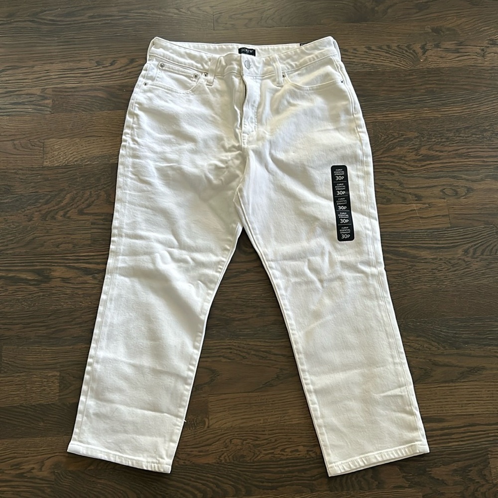NWT - J. Crew | White Jeans | Curvy Essential Straight | 30P
